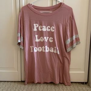 “Peace Love Football” oversized tee